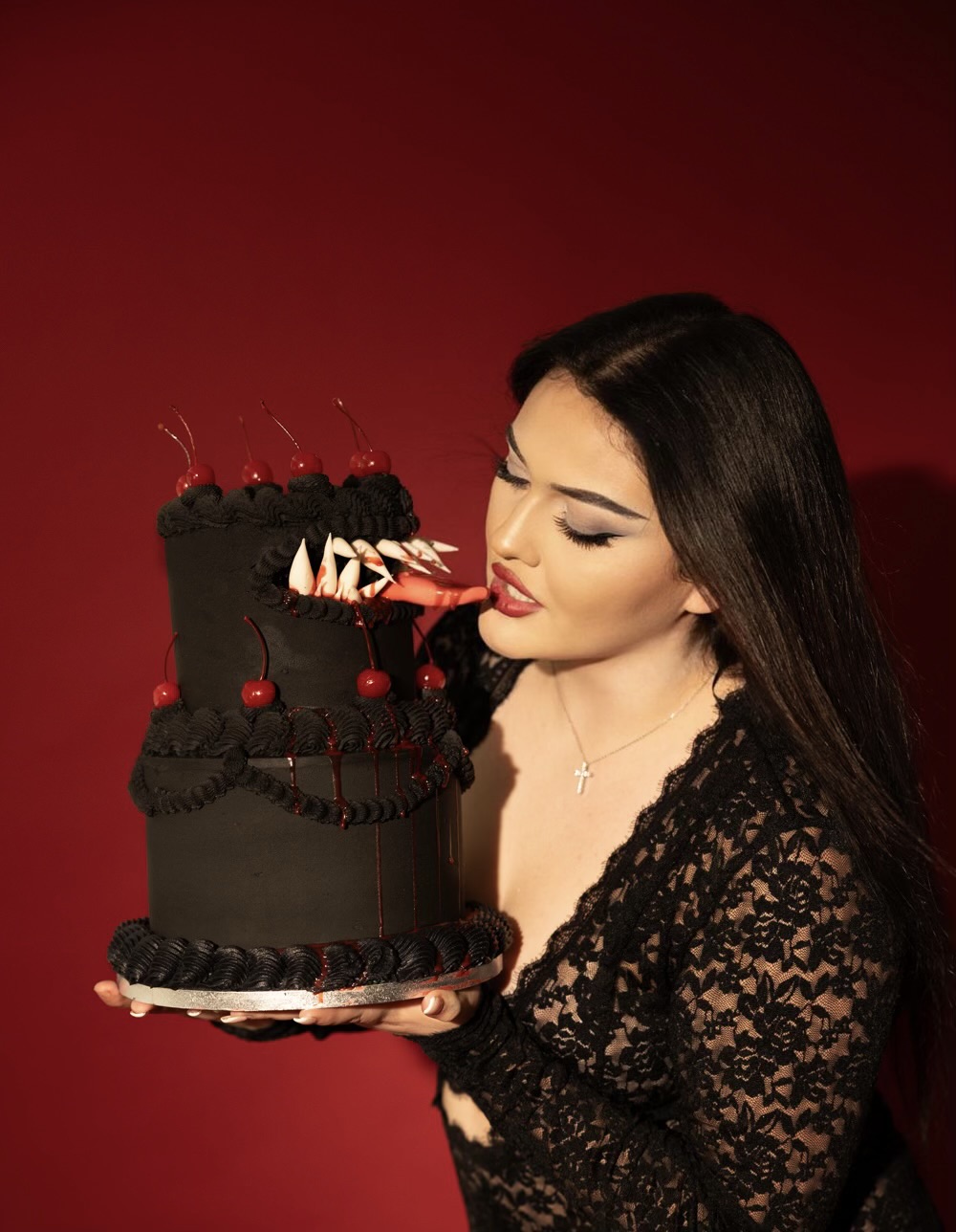 Midnight Halloween Drip Cake